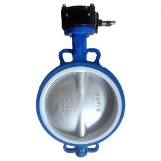 PTFE lined butterfly valve  gear type 