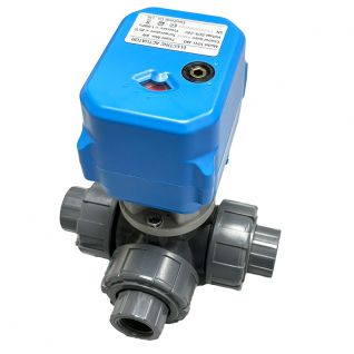 3 way mini electric ball valve PVC /UPVC ball valve 